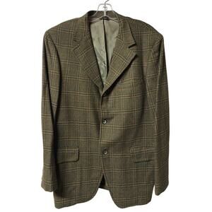 Vintage Men's Warren Sewell‎ Tweed Herringbone Sport Coat Blazer Green Red Blue